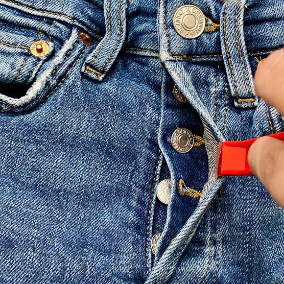 RE/DONE 90s High Rise Ankle Crop Jeans in Dusk Destroy Kristin Cavallari Size 24 - Picture 6 of 12